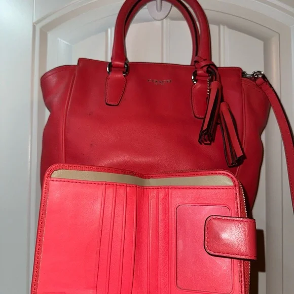 Coach Cherry Red Leather Tote - Picture 6 of 6